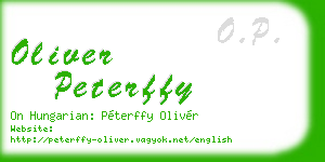 oliver peterffy business card