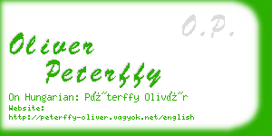 oliver peterffy business card